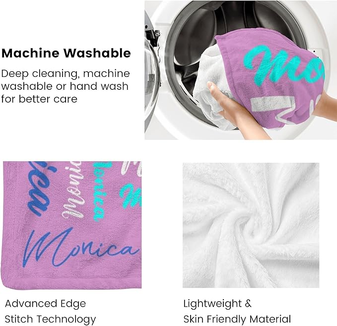 Name Blanket Personalized Blanket for Adult Kids Flannel Customize Throw Blanket Custom (Color 27, 40 x 50 Inches)