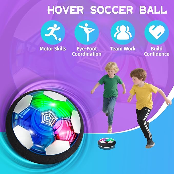 BLUEYE Rechargeable Hover Soccer Ball- Kids Toys -Indoor Toddler Game -Birthday for Boy Age 3,4,5,6,7,8,9 Years Old -Easter Basket Essential- Stocking Stuffers - Yankee Swap-1Pack