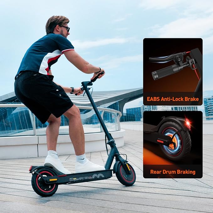 Electric Scooter, 350W Powerful Motor, 21 Miles Long Range, 18 MPH Max Speed, 8.5" Pneumatic Tires, Drum Brake & UL Certified, Headlight, Foldable Lightweight Commuting E Scooter for Adults 14+