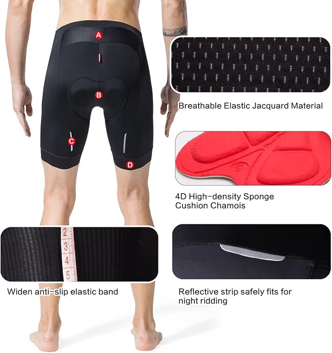 Men's Cycling Shorts Padded Bicycle Riding Half Pants Bike Biking Cycle Tights