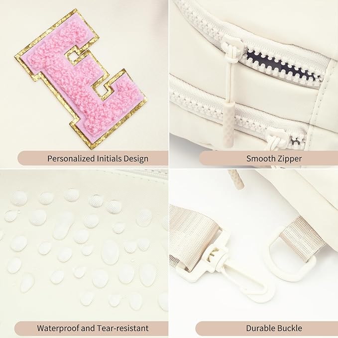 Birthday Gift for 5 6 7 8 9 10 11 12 13 14 15 16 Year Old Girls Fanny Pack Crossbody Bags for Women,Cute Trendy Stuff - Cream,E