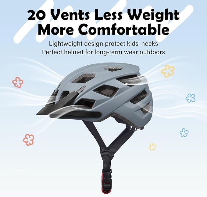 Kids Bike Helmet, 2 Size Adjustable for Youth Toddler Boys & Girls 3-5-8-10-12-14 Years, Child Helmets with Visor for Skating Cycling Scooter