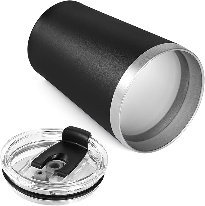 VEGOND 12oz Tumbler Stainless Steel Tumbler bulk Vacuum Insulated Double Wall Travel Tumbler with Lid and Straw Reusable Tumbler, Black 6 Pack