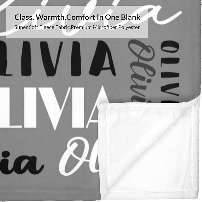 Name Blanket Personalized Blanket for Adult Kids Flannel Customize Throw Blanket Custom (Color 12, 40 x 50 Inches)