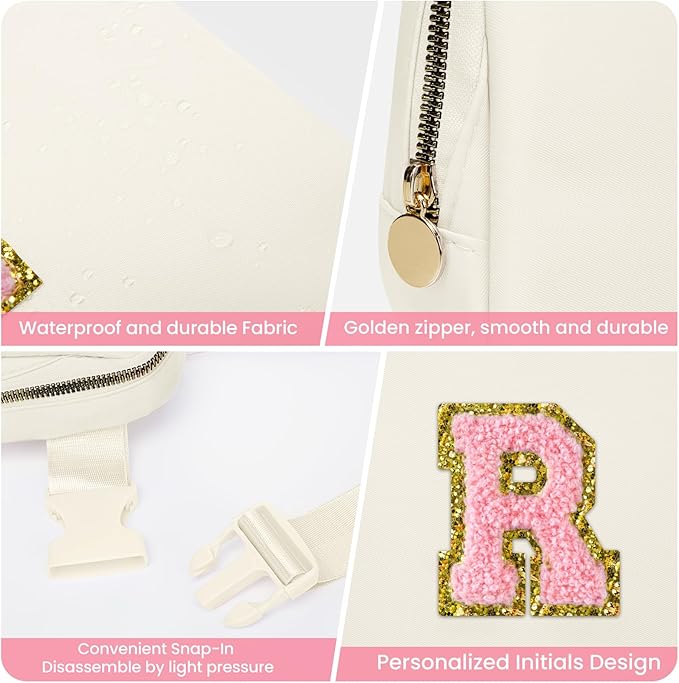 Prize for Girls 8-12, Dance Recital Gifts for Girls Kids, Belt Bag Dance Bag for Girls Teen,Crossbody Bags for Girls Women,Small Travel Waist Packs Kids Fanny Pack Birthday Gifts (Beige, R)