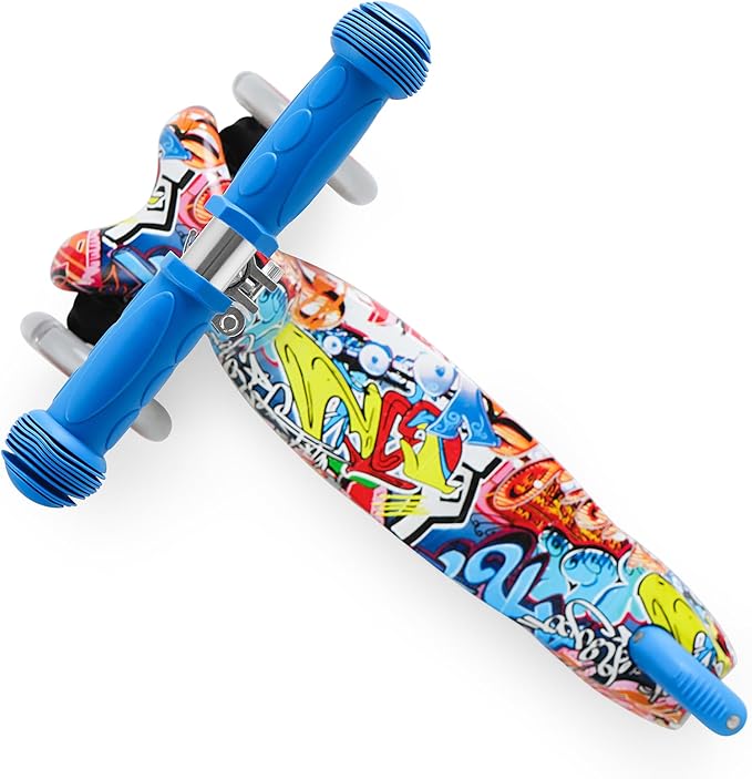 Kids Scooter, Children and Toddler 3 Wheel Kick Scooter for Boys & Girls Ages 2-5, LED Lighted Wheels and 3 Adjustable Height Handlebars, Lean-to-Steer