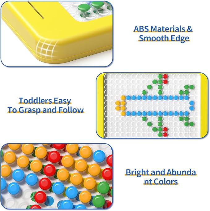 Large Magnetic Dots Board for Kids, Magnetic Drawing Board for Toddlers, Magnetic Dot Art with Magnetic Pen, Montessori Preschool Education Travel Toys for Kids Boys Girls Age 2 3 4 5 6 7 Years Old