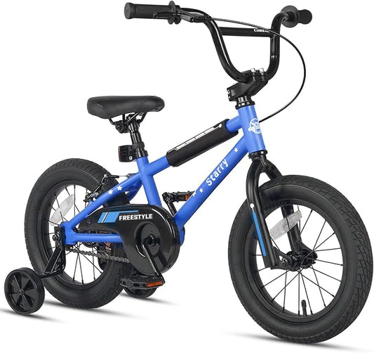 12 14 16 18 Inch Kids Bike BMX Style Bicycle with Training Wheels Coaster Brake for 2-10 Years Old Toddlers Boys Girls Multiple Colors