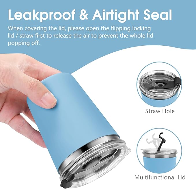 Stainless Steel Kids Cups with Lids and Straws Leakproof, 5 Pack 12oz Spill Proof Cups for Toddlers Kids Tumblers Unbreakable Sippy Cup with Straws for School, Outdoor