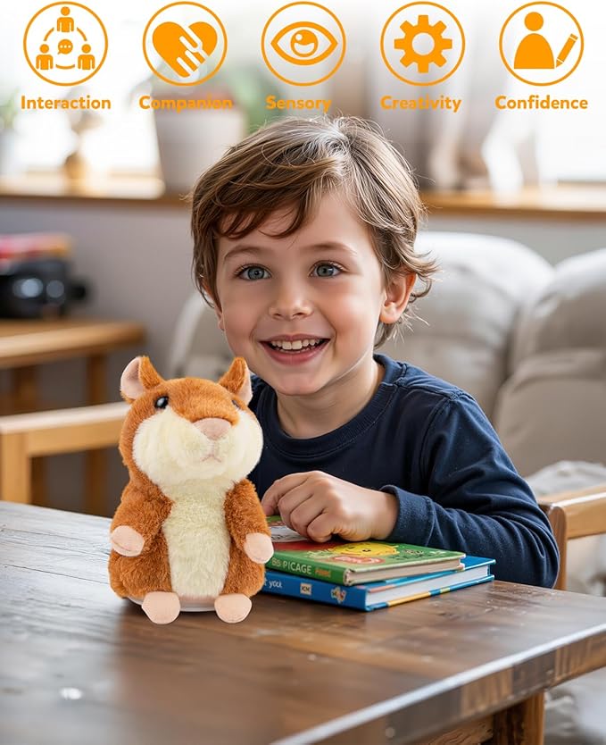 Ayeboovi Toddler Toys Talking Hamster Repeats What You Say Interactive Fun Kids Toys for Ages 2-4 Birthday Gift | Stuffed Animals Autism Toy Gifts for 2 3 4 5+ Year Old Girls Boys