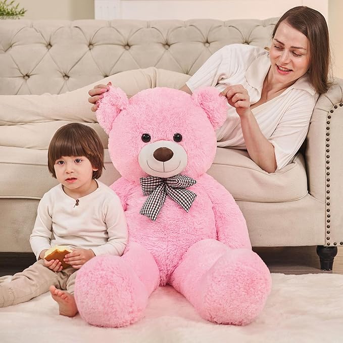 MaoGoLan Giant Teddy Bear 4 Feet,Adorable and Cuddly Big Teddy Bear Stuffed Animal 47", Pink Teddy Bear Plush Gift Decoration for Baby Shower,Party,Birthday,Valentines Day