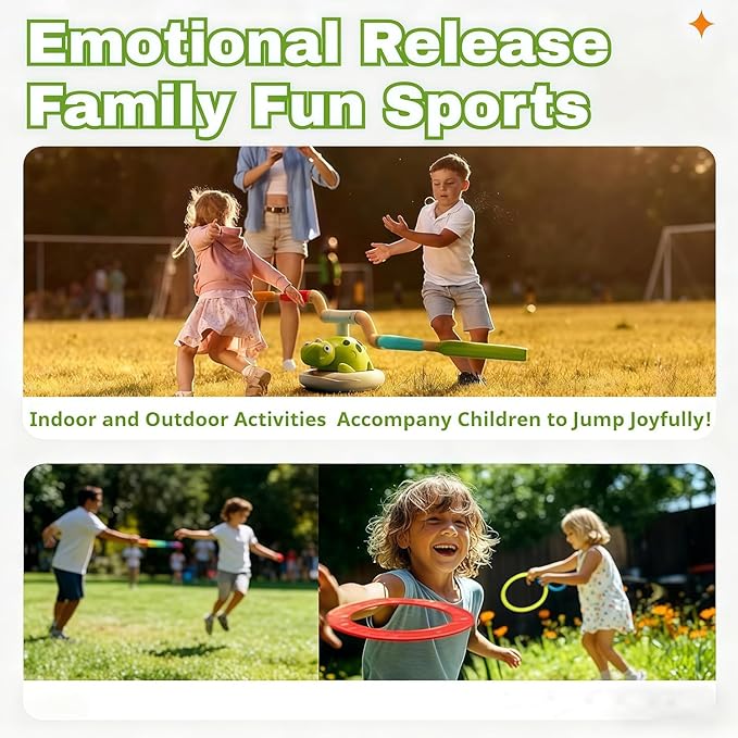 3 in 1 Dinosaur Rocket Launcher, Spinning Dinosaur Toy with Remote Control, Musical Jump and Toss, Indoor & Outdoor Sports Toys