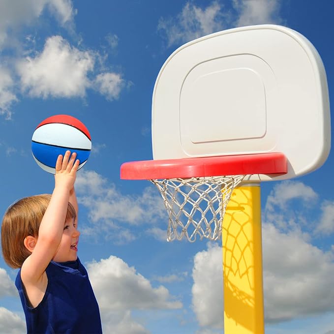 Vinsot 6 Pack Operation Christmas Mini Rubber Basketballs 7 Inch Red, White and Blue Mini Basketball Set Bulk Small Basket Balls for Indoor, Outdoor, Pool Parties, Game Party Favors