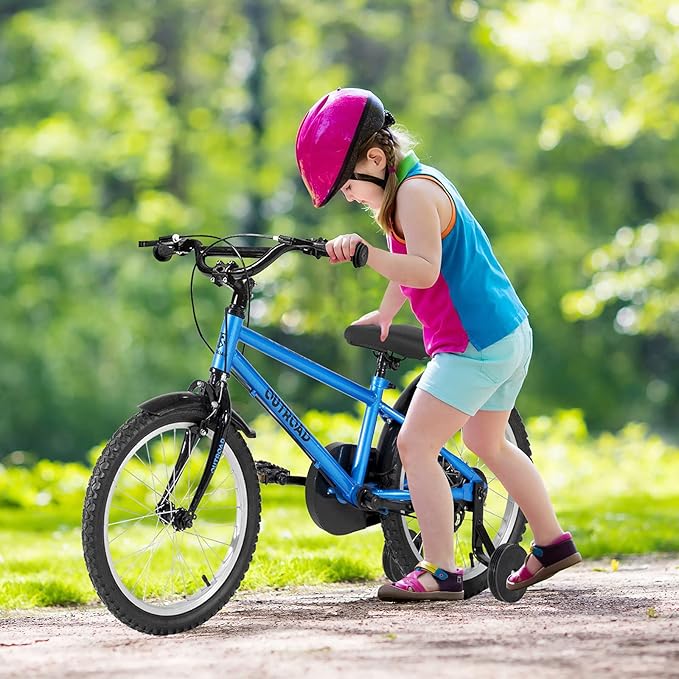 14/16/18 Inch Folding Kids Bike with Training Wheels, Gifts for Boy&Girl Age 3-9 yrs, Toddler Bike with Dual Brakes for Beginners, Multi-Color