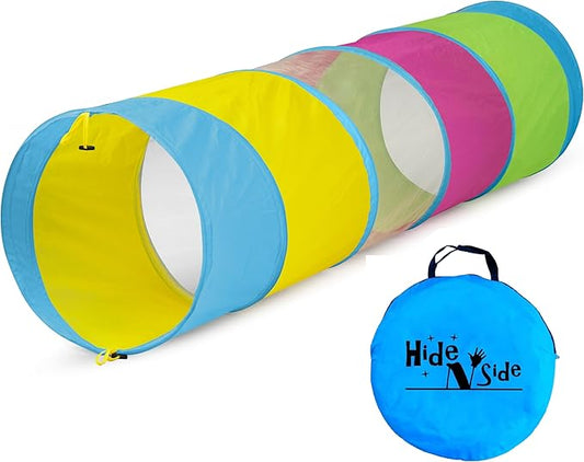 Hide N Side 6ft Crawl Through Play Tunnel Toy, Pop up Tunnel for Kids Toddlers Dogs Babies Infants & Children Gift Indoor & Outdoor Action Toy Tunnel