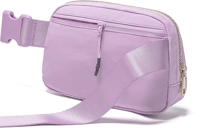 Gitus Belt Bag Fanny Pack Crossbody Bags with Initial Letter Patch Cute Stuff Birthday Gifts for Teenager Girls Trendy Preppy Stuff for Teen Girls Cool Stuff for Teens (Lavender-E)