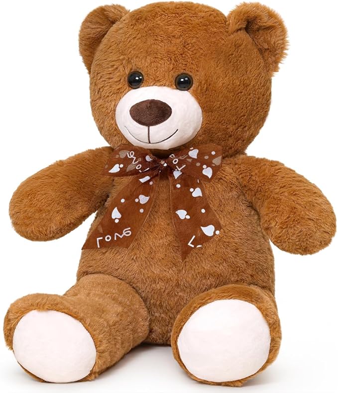 Teddy Bear Stuffed Animal 24'' Small Teddy Bear Plush Toy Gift for Valentine Christmas Birthday Dark Brown