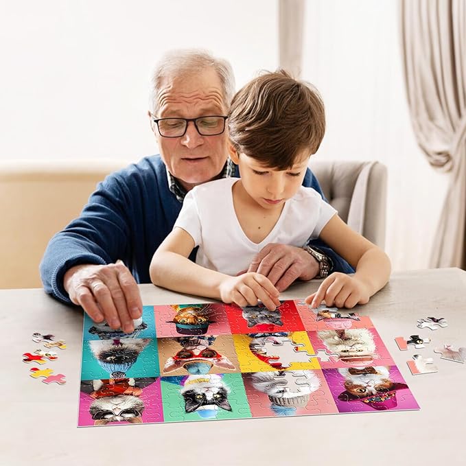 100 Piece Puzzles for Kids Ages 4-8 - Dogs Flowers Donuts Cats Puzzles - Large Puzzle for Senior Jigsaw Puzzle for Kids Ages 4-6 6-8 8-10 Year Old Educational Toys Gifts 4-Pack 15"x11"