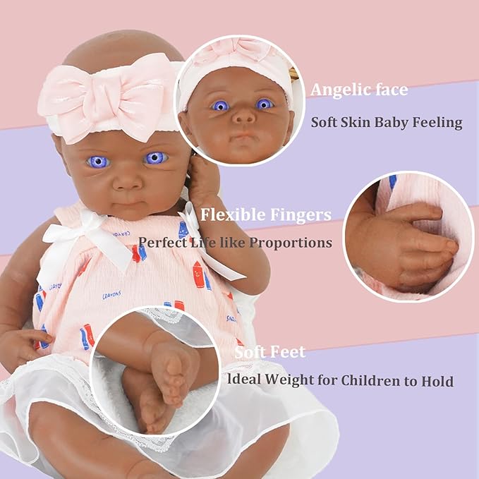 19.69 in Full Silicone Reborn Baby Dolls, 1:1 Lifelike Newborn Dolls Non Vinyl Realistic Reborn Toddler Dolls Boy Washable Sleeping Doll