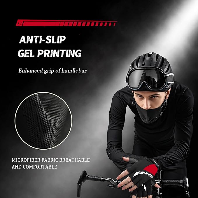 Cycling Gloves,Gel Padded Bike Gloves for Men Cycling,Anti-Slip & Shock-Absorbing Lightweight & Breathable Design Road Bicycle Half Finger for Women