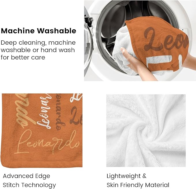 Name Blanket Personalized Blanket for Adult Kids Flannel Customize Throw Blanket Custom (Color 07, 50 x 60 Inches)