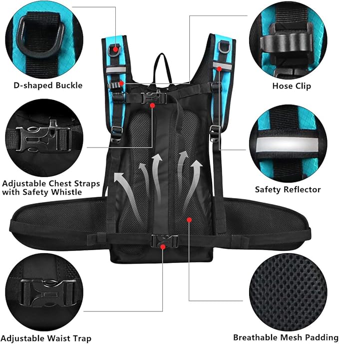 Insulated Hydration Pack Backpack with 3L BPA Free Leak-Proof Water Bladder, Keep Liquids Cool for Up to 5 Hours, Daypack for Hiking, Running, Cycling, Hunting, Climbing