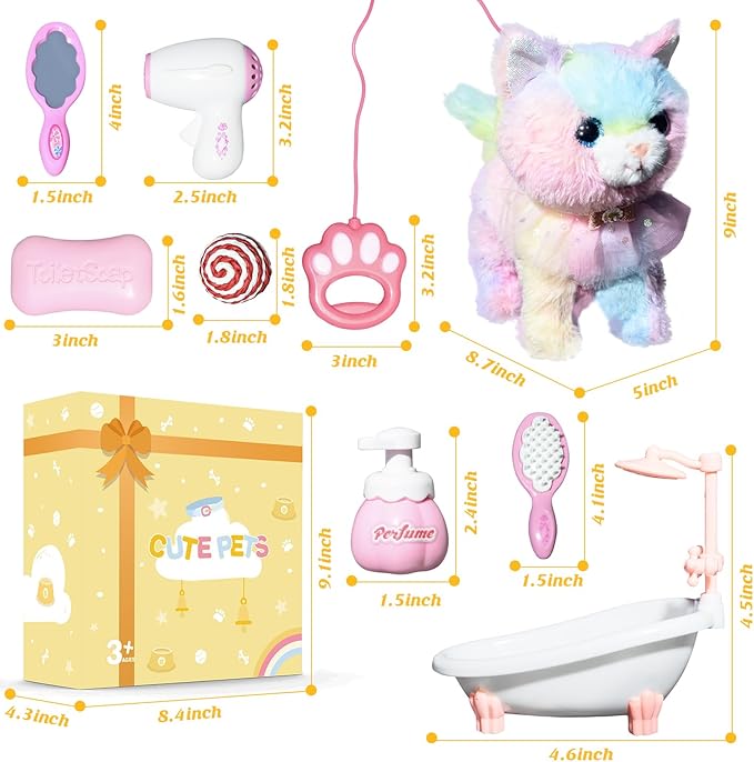 Interactive Electronic Plush Toy Walking and Barking Robot Cat Plush Cat Remote Control Kitten for Girls