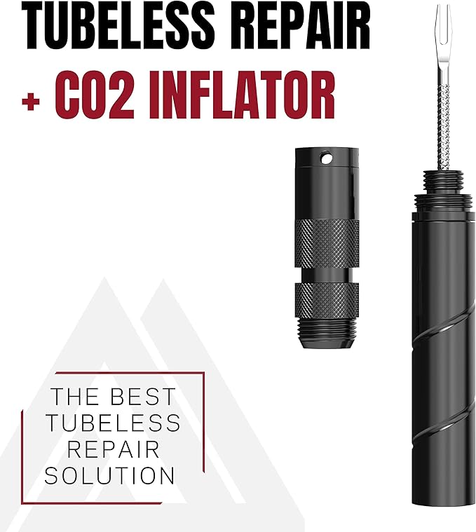 KOM Cycling Tubeless Tire Repair Kit for Bikes 8 Colors! Fixes Mountain Bike and Road Bicycle Tire Punctures