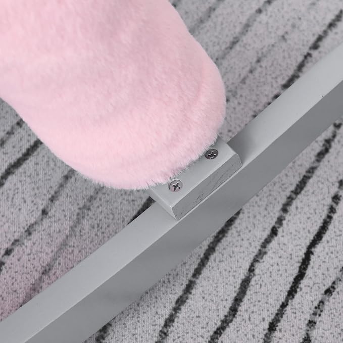 Qaba Kids Plush Ride-On Rocking Horse with Bear Toy, Children Chair with Soft Plush Toy & Fun Realistic Sounds, Pink