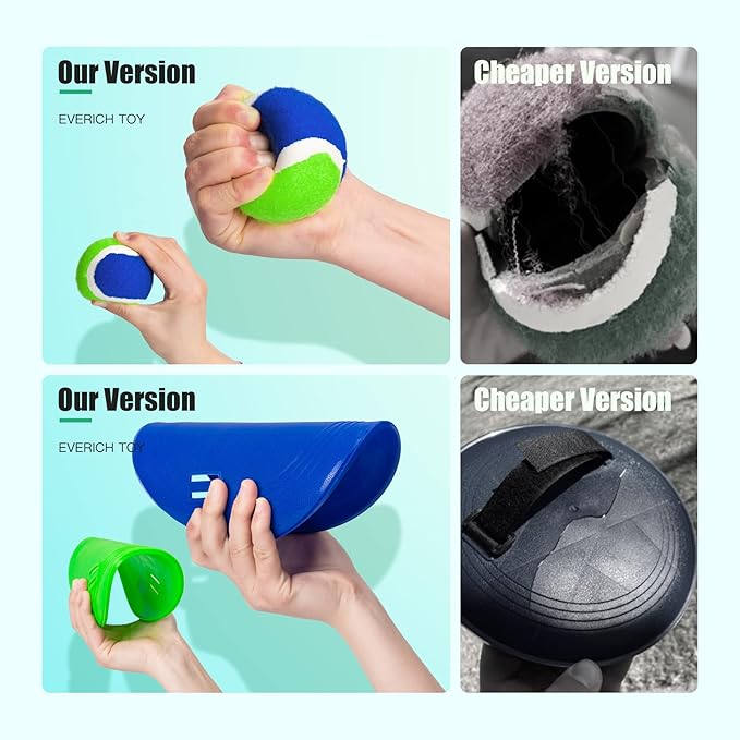 EVERICH Upgraded Toss and Catch Ball Game Set - Indoor and Outdoor Games for Kids 3-12, Beach Sand Pool Water Toy Includes 2 Paddles 2 Sticky Balls, Great Birthday Easter Gifts for Boys Girls