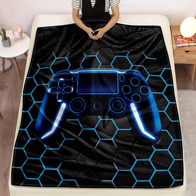 Boys Throw Blanket Twin,Gamer Blanket Teenage Boys Gifts Ideas for Bedroom Decor Kids Teens Blanket Super Soft Fleece for Bedding Couch (MT-A22, 80’’x60)