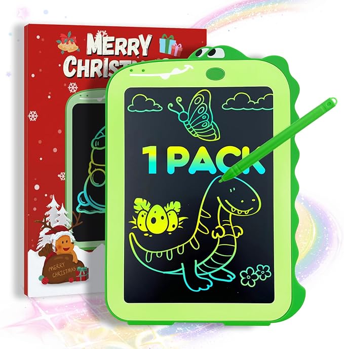 LCD Writing Tablet for Kids - 8.5 Inch Colorful Dinosaur Doodle Pad, Educational Drawing Board, Gift for 3-8 Year Old Boys and Girls, Ideal for Birthday, Party, and Learning Fun (Christmas Edition)
