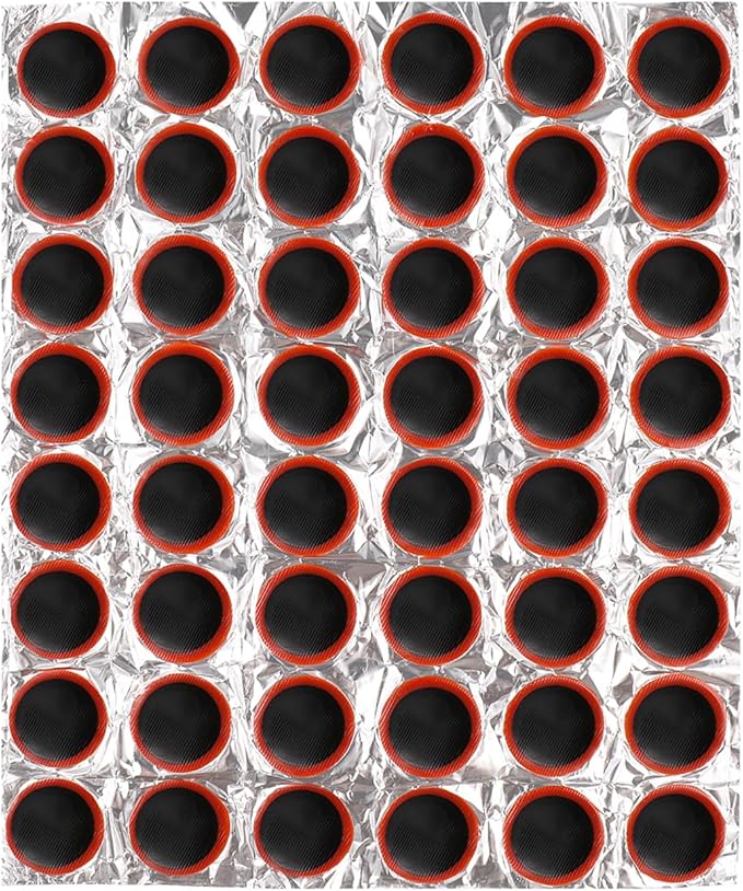 VOSAREA 48Pcs 30mm Motor Bicycle Bike Tyre Tire Inner Tube Puncture Rubber Patches Repair Kit