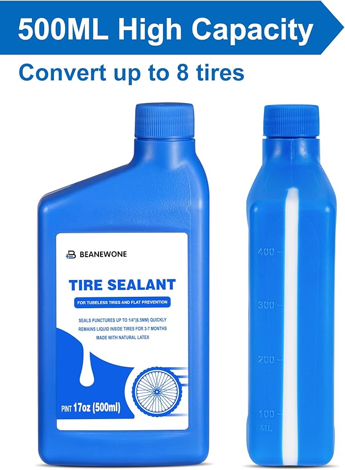 Tubeless Tire Sealant, 500ML Tubeless Sealant Long-Lasting Bike Sealant for MTB, Road, CX and Gravel Bicycle Tires