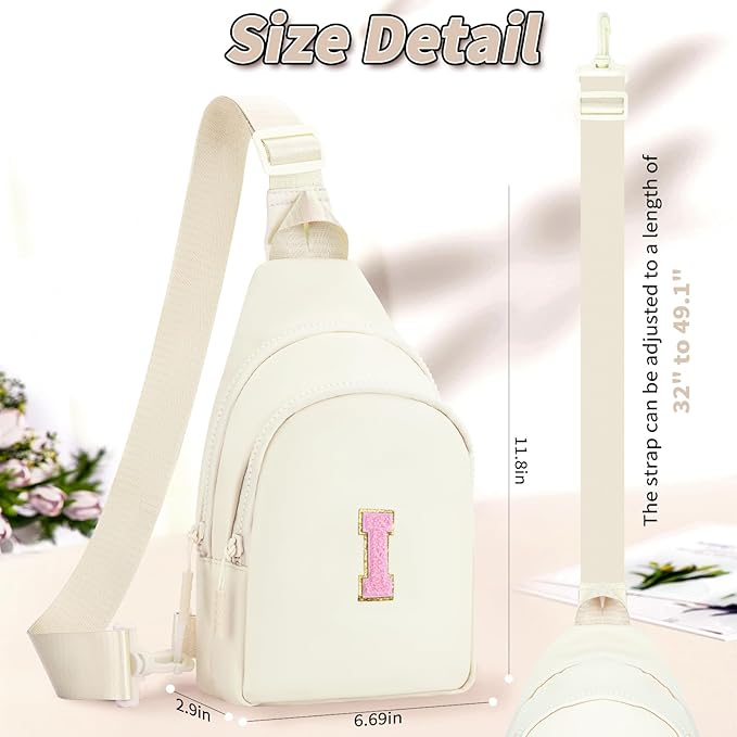 Birthday Gift for 5 6 7 8 9 10 11 12 13 14 15 16 Year Old Girls Fanny Pack Crossbody Bags for Women,Cute Trendy Stuff - Cream,I