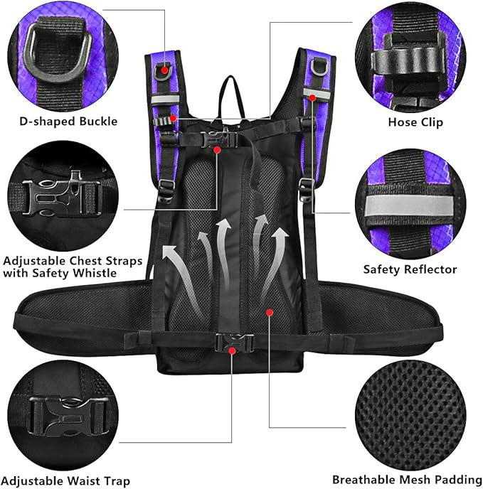 Insulated Hydration Pack Backpack with 3L BPA Free Leak-Proof Water Bladder, Keep Liquids Cool for Up to 5 Hours, Daypack for Hiking, Running, Cycling, Hunting, Climbing