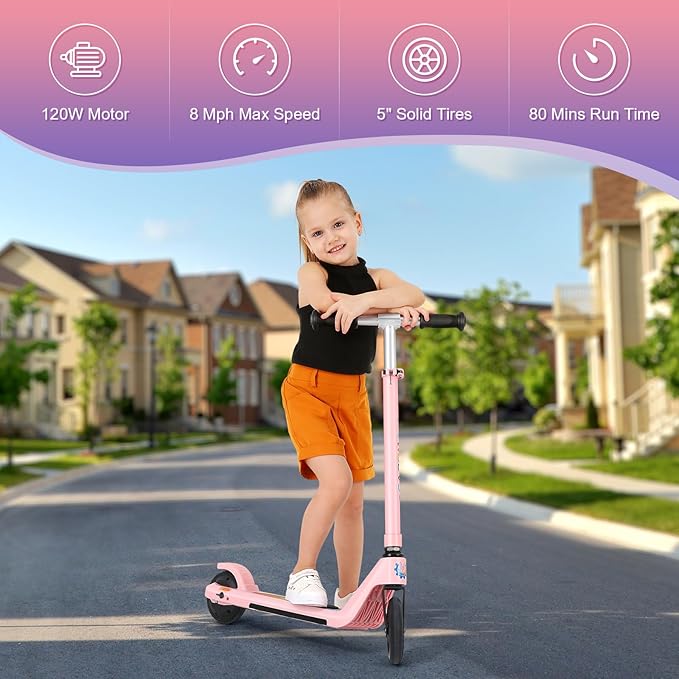 Caroma Electric Scooter for Kids Ages 6-14, 250W/180W/150W Motor & 15 Mph, 85 Mins Ride Time, Adjustable Height & Speed, LED Display, Kids Electric Scooter, Best Gifts for Boys & Girls