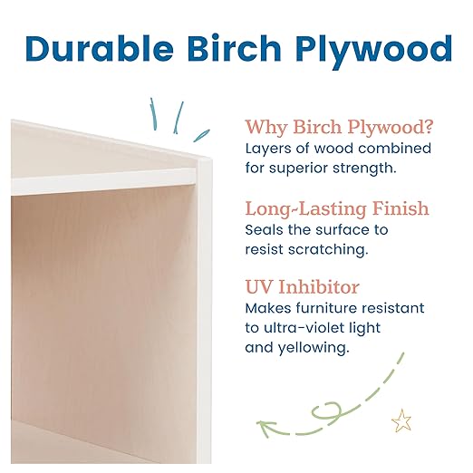 ECR4Kids Play Kitchen Storage Cupboard, Wooden Playset, White Wash