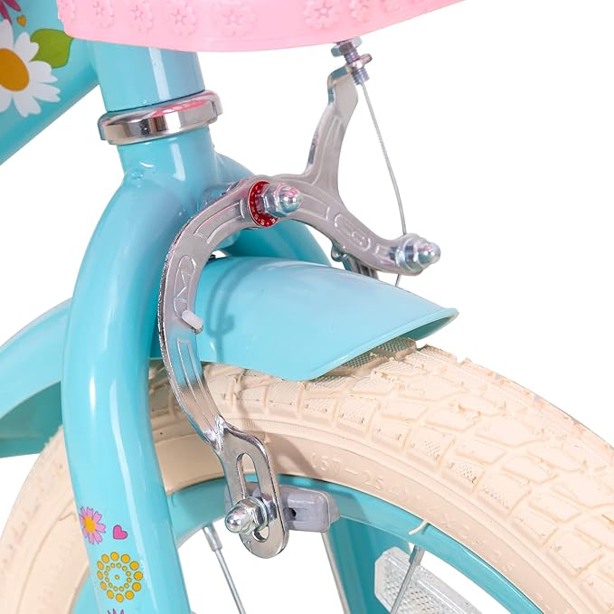 JOYSTAR Little Daisy Kids Bike for Girls Boys Ages 2-7 Years, 12 14 16 Inch Girls Bikes with Doll Bike Seat & Streamers, Boys Bike with Flag & Number Plate, Multiple Colors