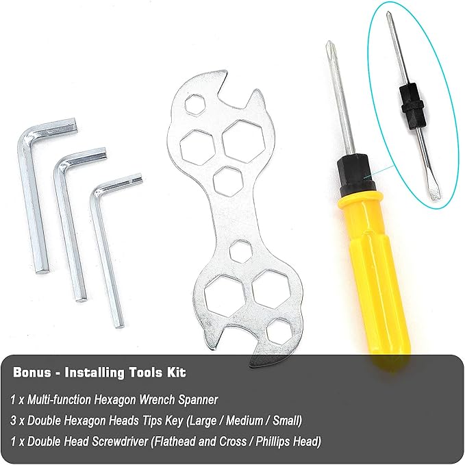 Bike Child Seat Kit, Included Bike Rear Seat Cushion with Safety Cycling Backrest + Backseat Armrest Handrail + Foldable Hidden Bicycle Footrests + Universal Handlebar Bell + Installing Tools