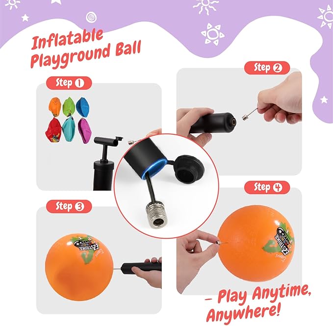 8.5'' Playground Ball Set, Posh Rubber Dodgeballs for Kids and Adults, Handball Kick Ball for Outdoor and Indoor Games, Rubber Balls Includes Pump