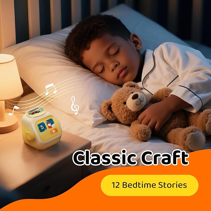 Interactive Storytelling Toys for Kids: Story Audio Machine with 3 Expression Buttons, 3 Story Cards with 120 Stories, 600 Minutes, Birthday Gift for Boys and Girls, Learning, Travel, Bedtime