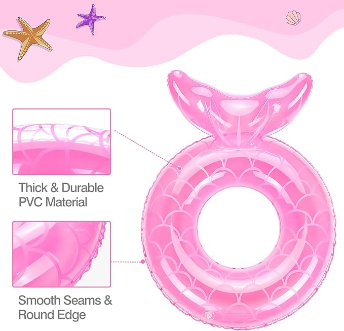 MoKo Inflatable Swimming Ring, Cute Pool Float Tube Decorations Swim Tubes Outdoor Pool Beach Water Floats Party Supplies Floaties