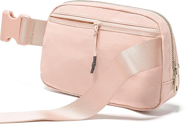 Gitus 6 7 8 9 10 Year Old Girl Gifts Belt Bag Fanny Pack Crossbody Bags with Initial Letter Patch Things for Teen Girls Easter Gifts for Girls Travel Essentials（Coral Pink-H）