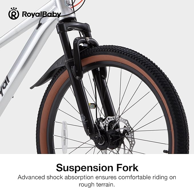 RoyalBaby Kids Mountain Bike for Boys and Girls, Ultra-Light Aluminum 20-24 Inch Wheel Bicycle for 6-14 Years Old Children, 7/21-Speeds Drivetrain