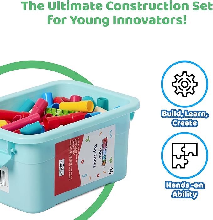 144 PCS STEM Pipe Building Blocks - Colorful Tube Construction Set for Kids Age 3+, Sensory Educational Learning Toys for Boys & Girls, Creative Engineering Building Kit for Preschool & Toddlers