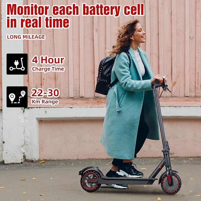 UrbanFish Electric Scooter, 350W/500W, 8.5" Tires, 21 Miles Range, 16/19 Mph, Folding E-Scooter with Dual Braking，APP Control
