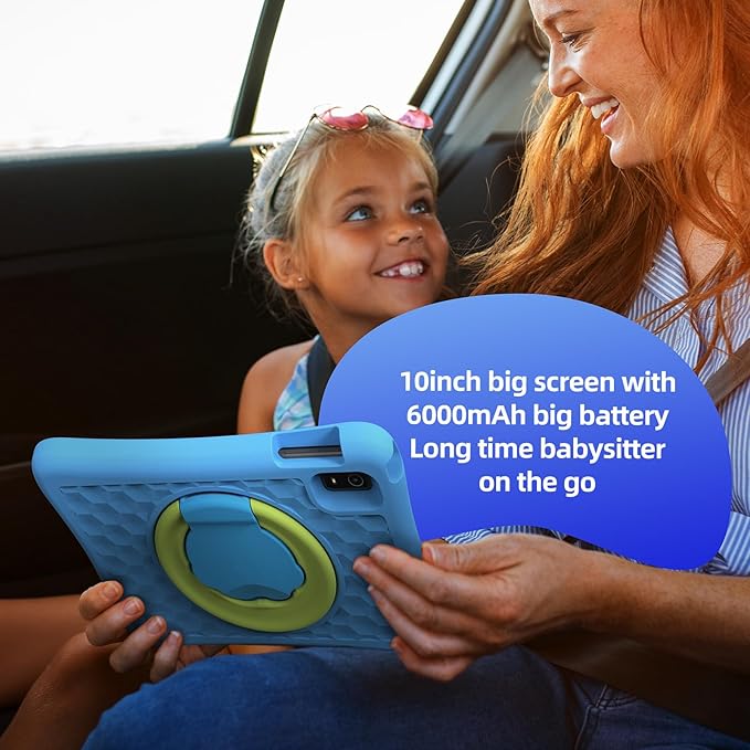 plimpton 2025 Upgraded Kids Tablet, 10 Inch Android 15 Tablet for Kids with Case Included, Octa-Core, Google Kids Space, Parental Control, 4GB+64GB, WiFi, BT5.3, YouTube, Great Gift for Toddler