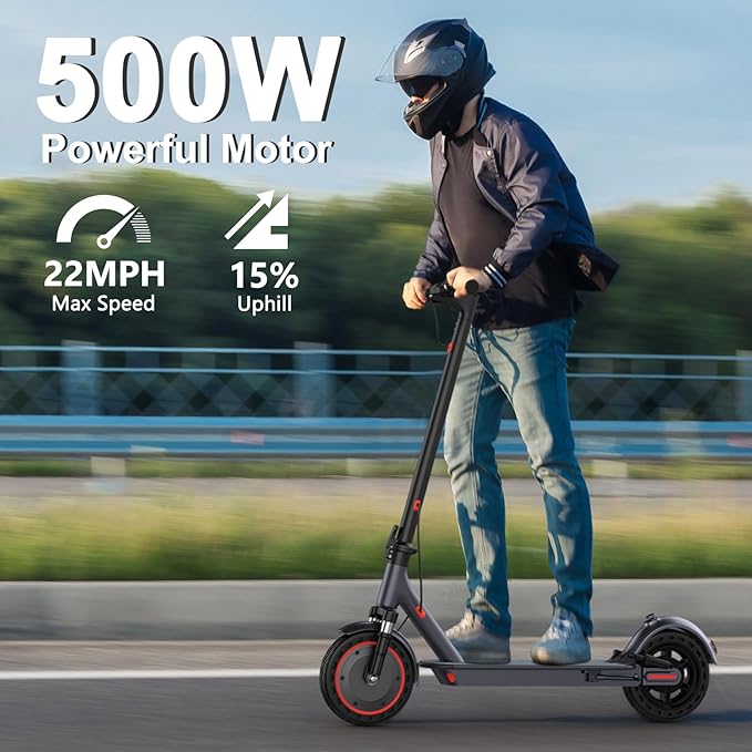 8.5/10 Inches Electric Scooter Adult, 19/22 MPH Top Speed, 350W/500W Powerful Motor, 21/22/28 Miles Long Range, Folding E-Scooter for Adults, E Kick Scooter Dual Braking