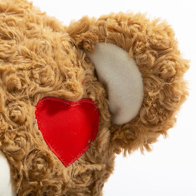BEJOY Teddy Bear Stuffed Animal Plush Bear with Red Bow and Hearts Holiday Toy Gift 24 inches Brown